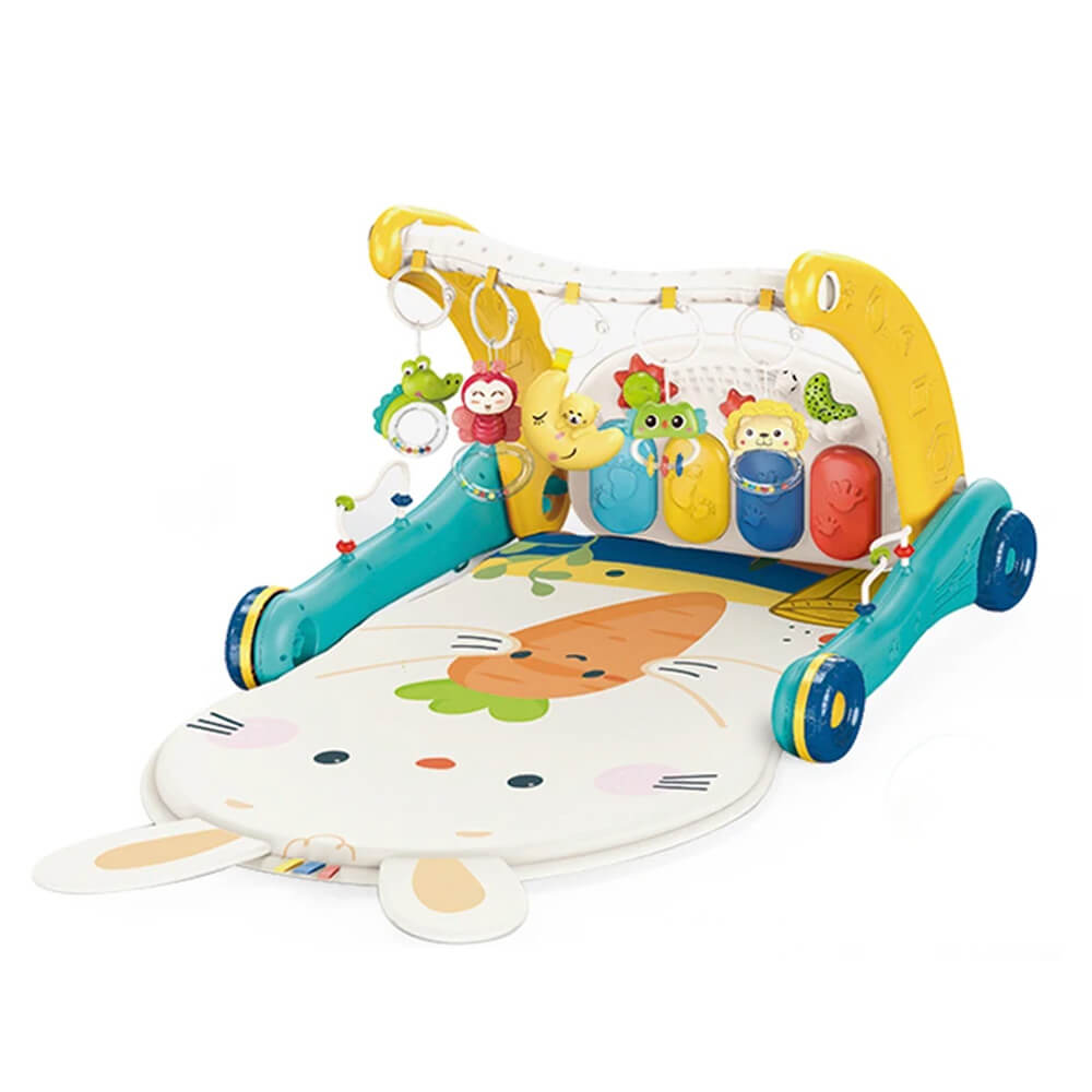 Trotteur pour enfants avec tapis de jeu et piano 2 en 1