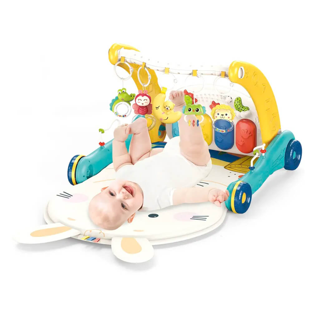 Trotteur pour enfants avec tapis de jeu et piano 2 en 1