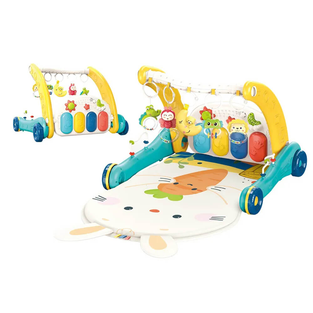 Trotteur pour enfants avec tapis de jeu et piano 2 en 1