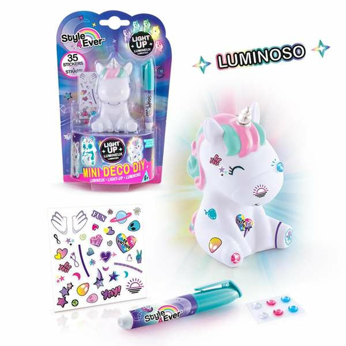 Veilleuse Licorne à Colorier